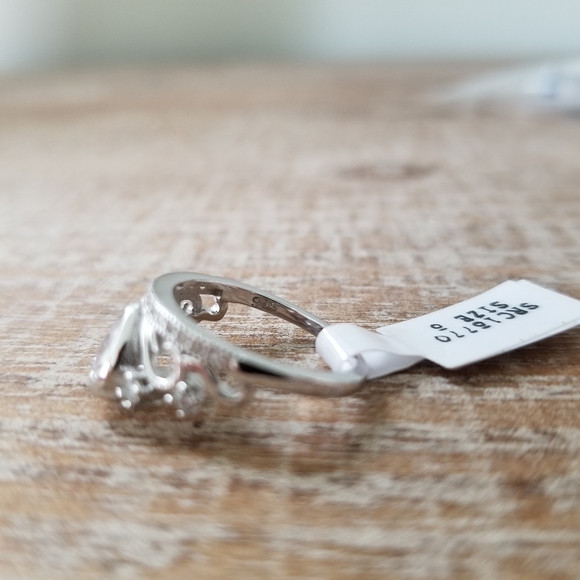 👑 Sterling Princess Heart Crown Ring - Picture 4 of 6